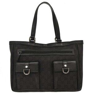 Gucci Black Canvas GG Tote Handbag 268639 213317 AQ00316